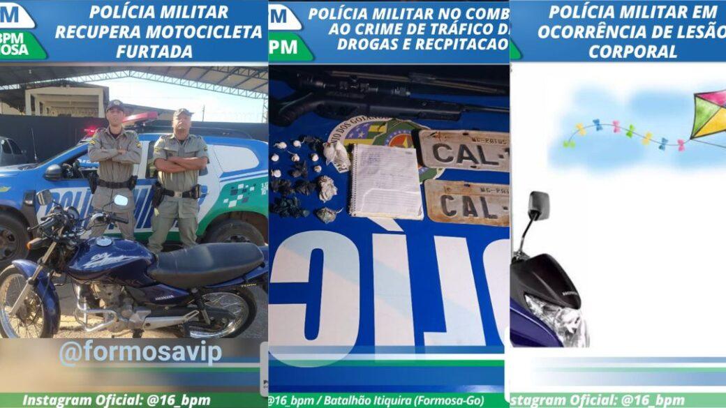 Três ocorrências policiais: Flores de Goiás, Parque da Colina e Setor Nordeste