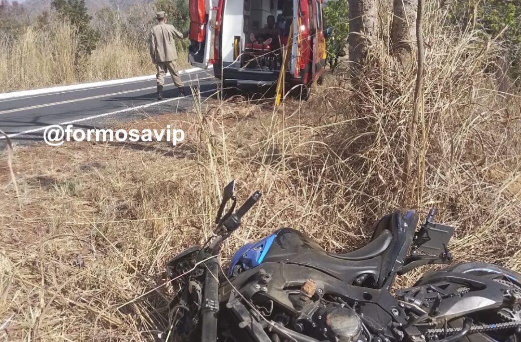 Acidente motociclístico na GO 116 estrada da cachoeira do Itiquira em Formosa