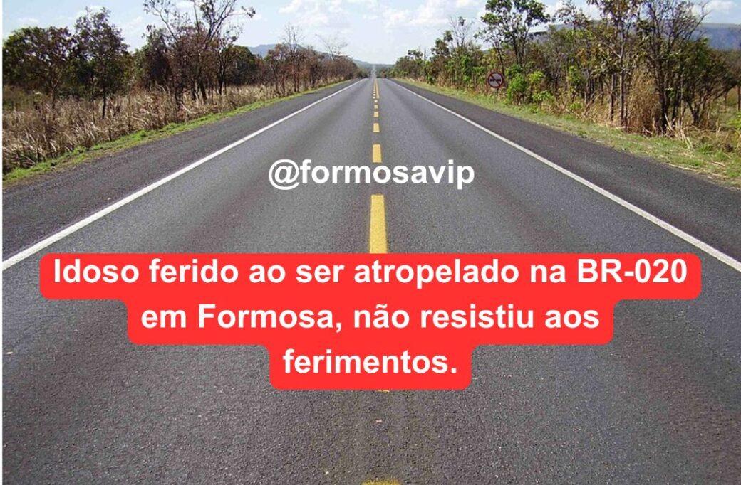 Idoso atropelado por um caminhão na BR-020 em Formosa não resistiu aos ferimentos